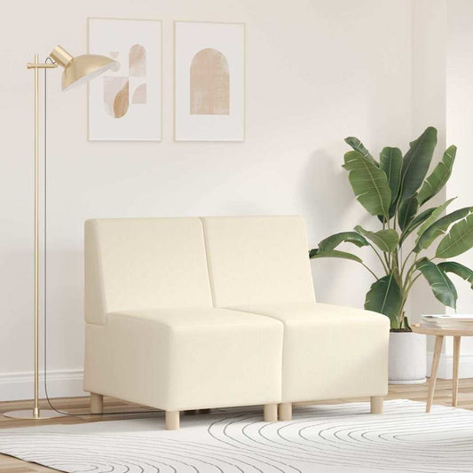 Modular Sofa Unit Armless 2 pcs Cream 55 x 74 x 82 cm