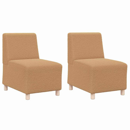 Modular Sofa Unit Armless 2 pcs Beige 55 x 74 x 82 cm