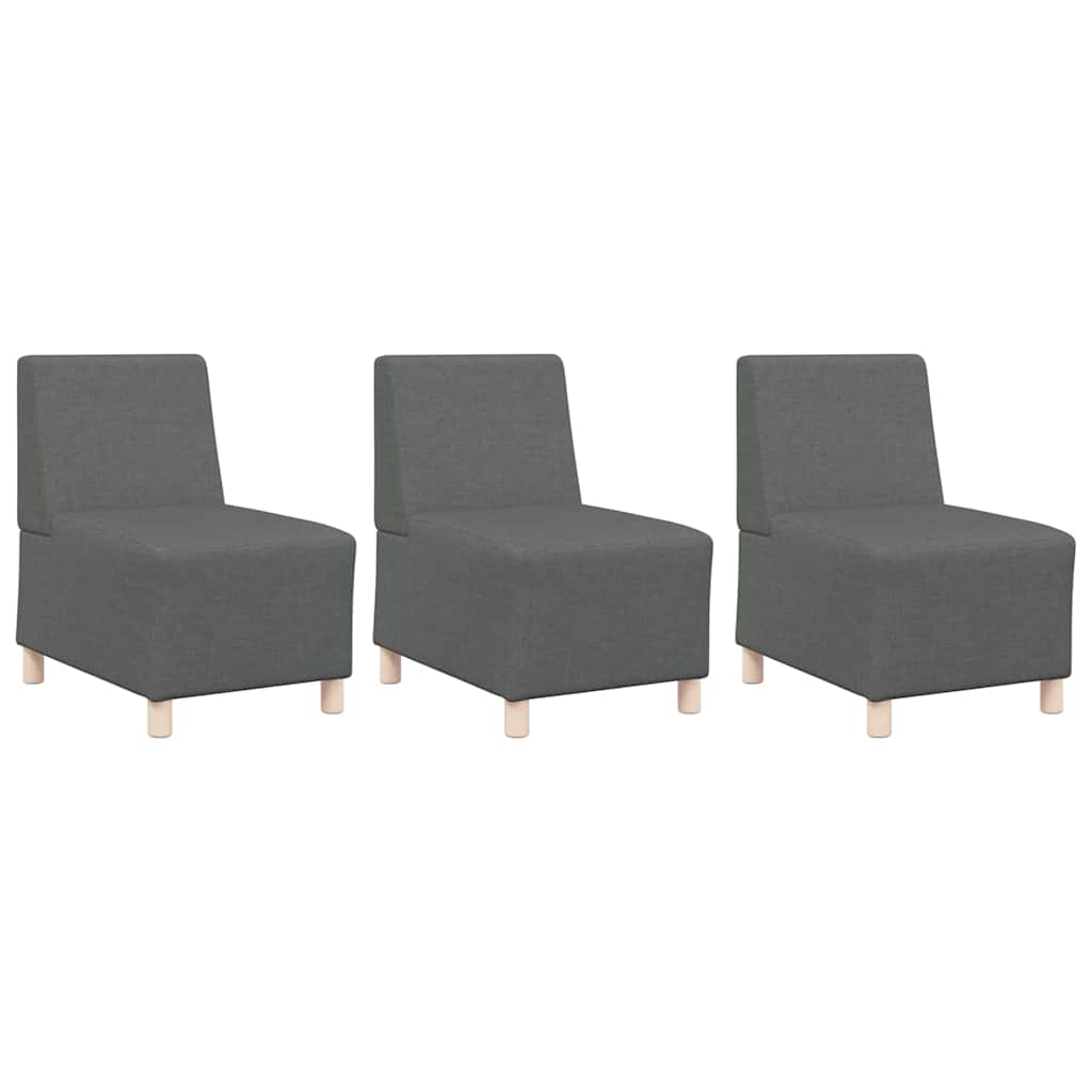 Modular Sofa Unit Armless 3 pcs Dark Grey 55 x 74 x 82 cm