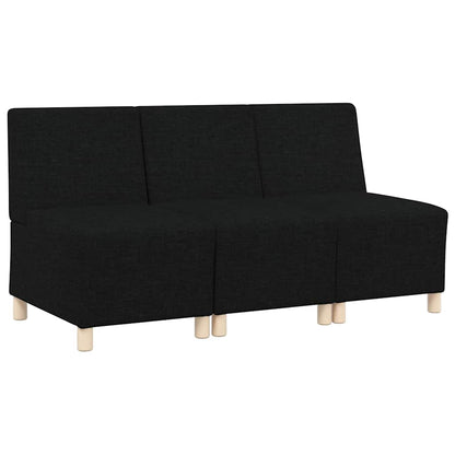 Modular Sofa Unit Armless 3 pcs Black 55 x 74 x 82 cm Fabric