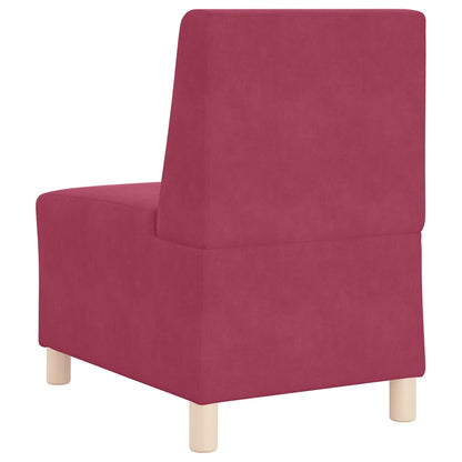 Modular Sofa Unit Armless 3 pcs Wine Red 55 x 74 x 82 cm Velvet