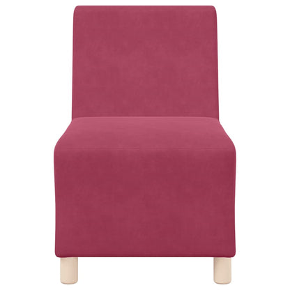 Modular Sofa Unit Armless 3 pcs Wine Red 55 x 74 x 82 cm Velvet