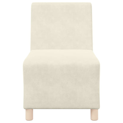 Modular Sofa Unit Armless 3 pcs Cream 55 x 74 x 82 cm Velvet