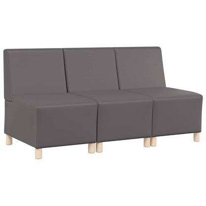 Modular Sofa Unit Armless 3 pcs Grey 55 x 74 x 82 cm