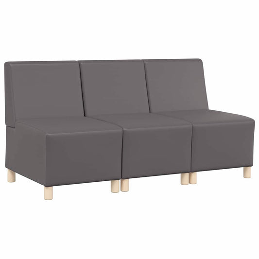 Modular Sofa Unit Armless 3 pcs Grey 55 x 74 x 82 cm