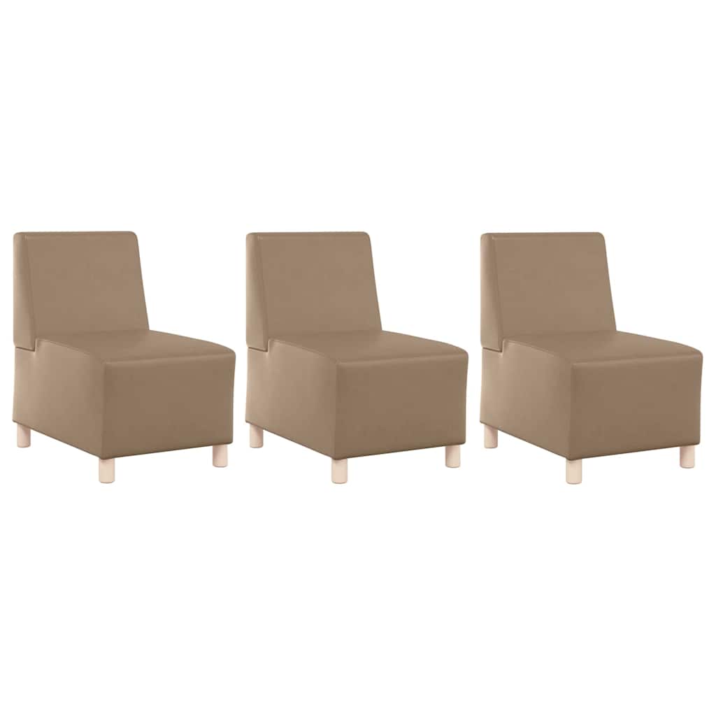 Modular Sofa Unit Armless 3 pcs Cappuccino 55 x 74 x 82 cm