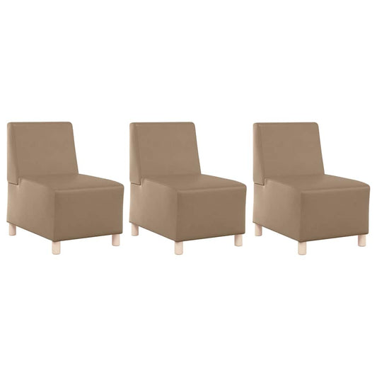 Modular Sofa Unit Armless 3 pcs Cappuccino 55 x 74 x 82 cm