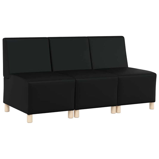 Modular Sofa Unit Armless 3 pcs Black 55 x 74 x 82 cm