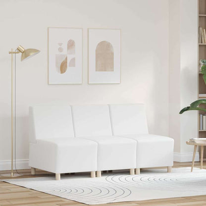 Modular Sofa Unit Armless 3 pcs White 55 x 74 x 82 cm
