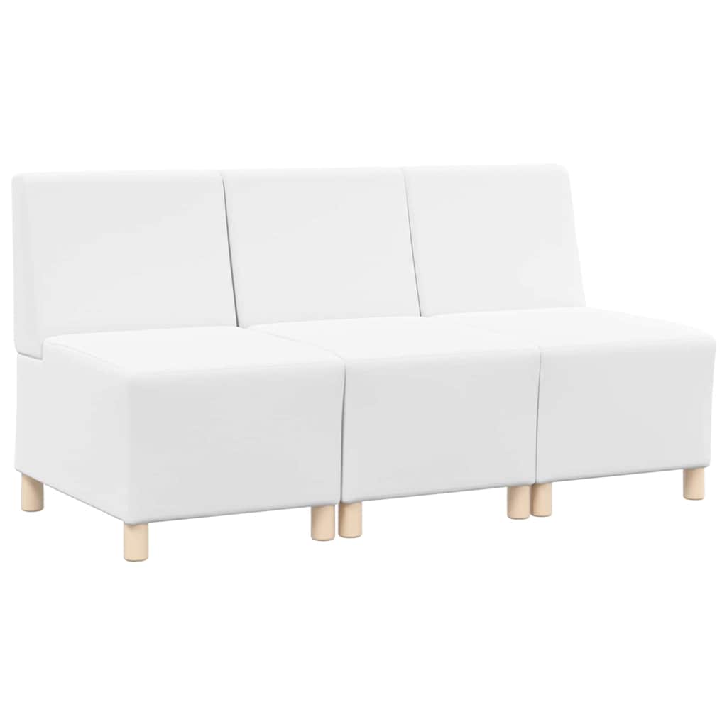 Modular Sofa Unit Armless 3 pcs White 55 x 74 x 82 cm