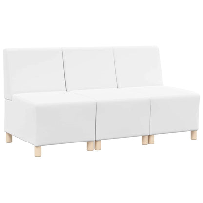 Modular Sofa Unit Armless 3 pcs White 55 x 74 x 82 cm