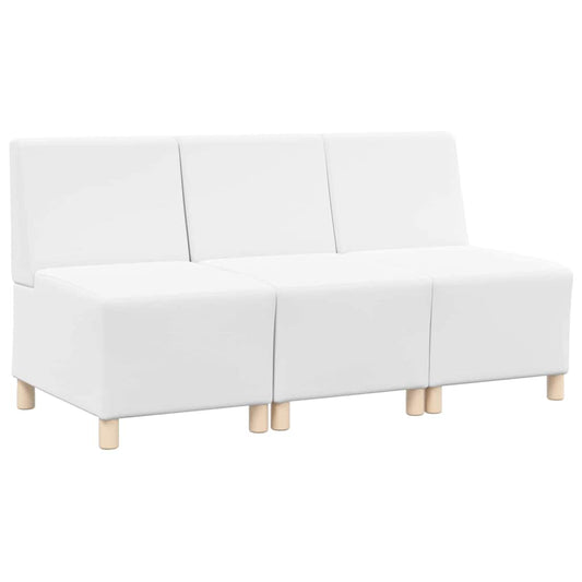Modular Sofa Unit Armless 3 pcs White 55 x 74 x 82 cm