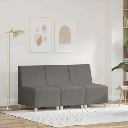 Modular Sofa Unit Armless 3 pcs Light Grey 55 x 74 x 82 cm