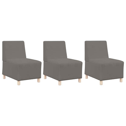 Modular Sofa Unit Armless 3 pcs Light Grey 55 x 74 x 82 cm