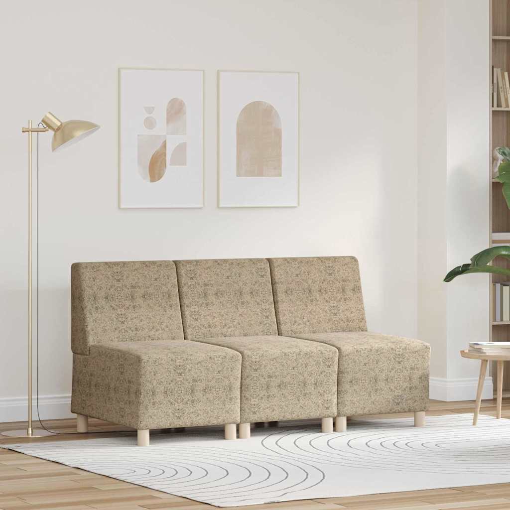 Modular Sofa Unit Armless 3 pcs Light Grey 55 x 74 x 82 cm