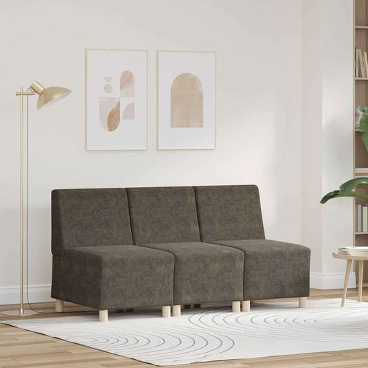 Modular Sofa Unit Armless 3 pcs Dark Grey 55 x 74 x 82 cm