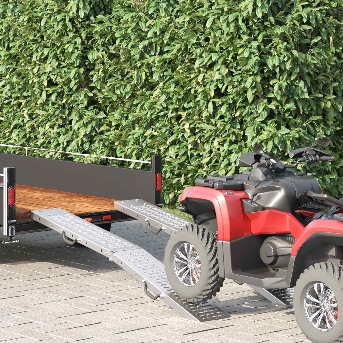 Foldable Ramp 200kg per ramp 2 pcs Silver 166 x 23 x 4.5 cm
