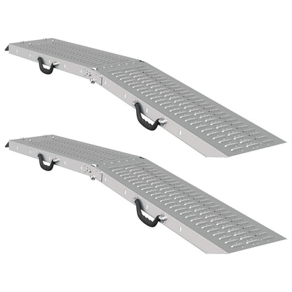 Foldable Ramp 200kg per ramp 2 pcs Silver 166 x 23 x 4.5 cm