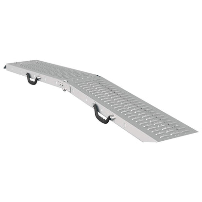 Foldable Ramp 200kg per ramp 2 pcs Silver 166 x 23 x 4.5 cm
