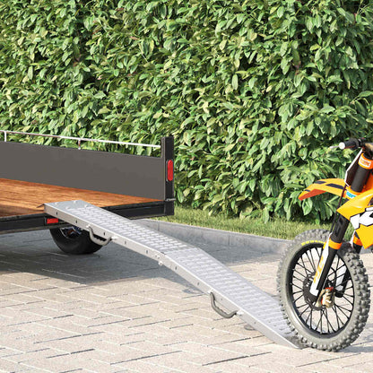 Foldable Ramp 200kg per ramp Folding Silver 186 x 23 x 4.5 cm