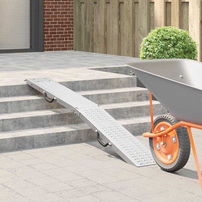 Foldable Ramp 200kg per ramp Folding Silver 186 x 23 x 4.5 cm