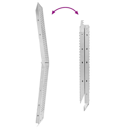 Foldable Ramp 200kg per ramp Folding Silver 186 x 23 x 4.5 cm