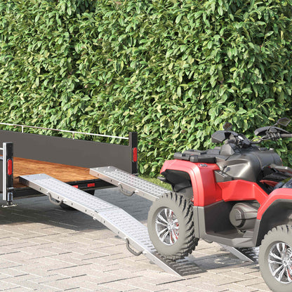Foldable Ramp 200kg per ramp 2 pcs Silver 186 x 23 x 4.5 cm