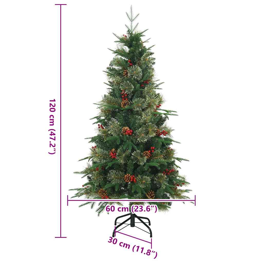 Artificial Hinged Christmas Tree Green 120 cm PVC, PE and Steel