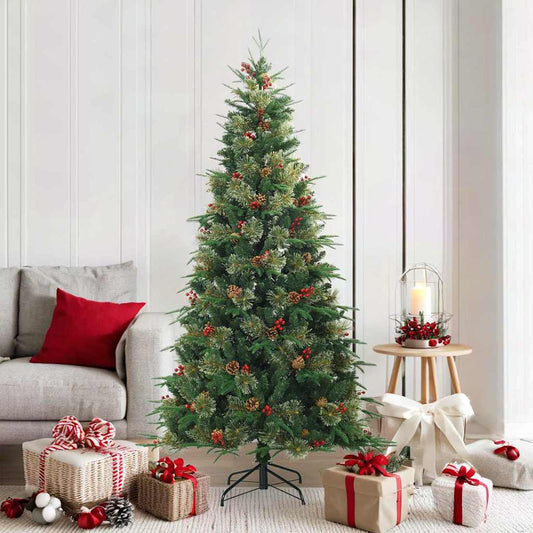 Artificial Hinged Christmas Tree Green 180 cm PVC, PE and Steel