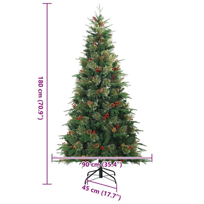 Artificial Hinged Christmas Tree Green 180 cm PVC, PE and Steel