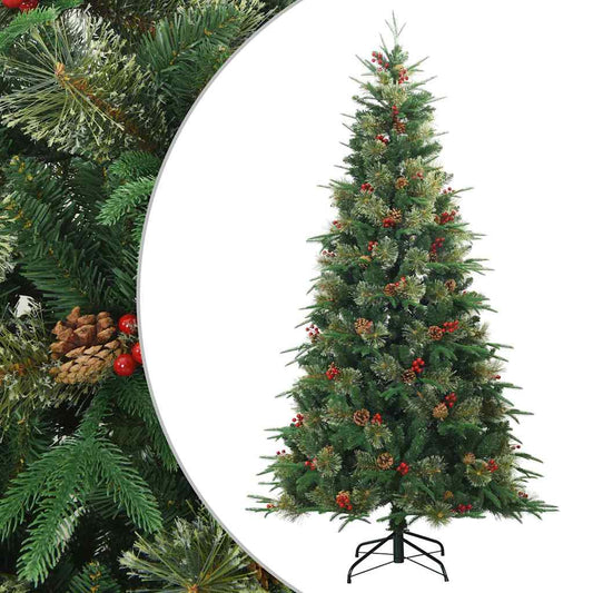 Artificial Hinged Christmas Tree Green 210 cm PVC, PE and Steel