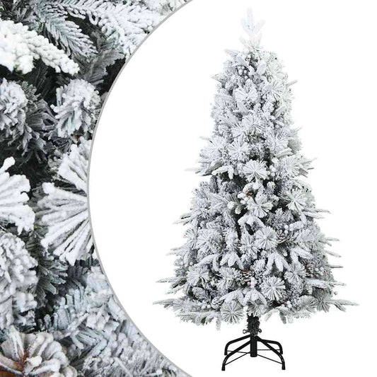 Artificial Hinged Christmas Tree Snow Flocked White 120 cm