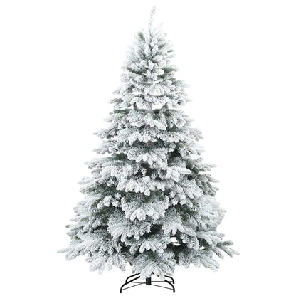 Artificial Hinged Christmas Tree Snow Flocked White 210 cm