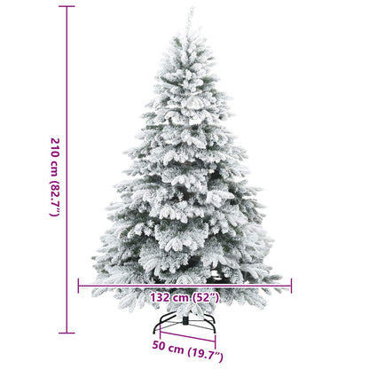 Artificial Hinged Christmas Tree Snow Flocked White 210 cm