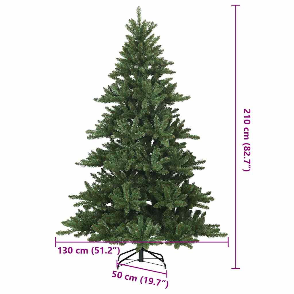 Artificial Hinged Christmas Tree Green 210 cm PVC, steel