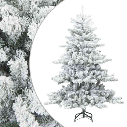 Artificial Hinged Christmas Tree Snow Flocked White 150 cm