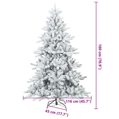 Artificial Hinged Christmas Tree Snow Flocked White 180 cm