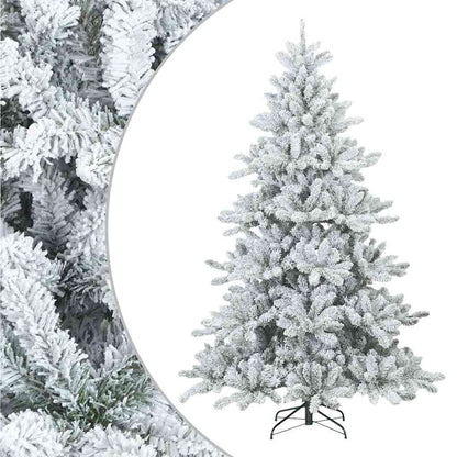 Artificial Hinged Christmas Tree Snow Flocked White 210 cm