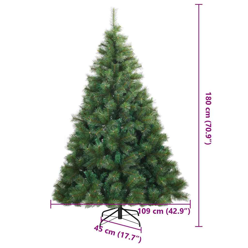 Artificial Hinged Christmas Tree Green 180 cm PVC, steel
