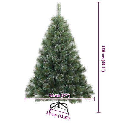 Artificial Hinged Christmas Tree Snow Flocked Green 150 cm