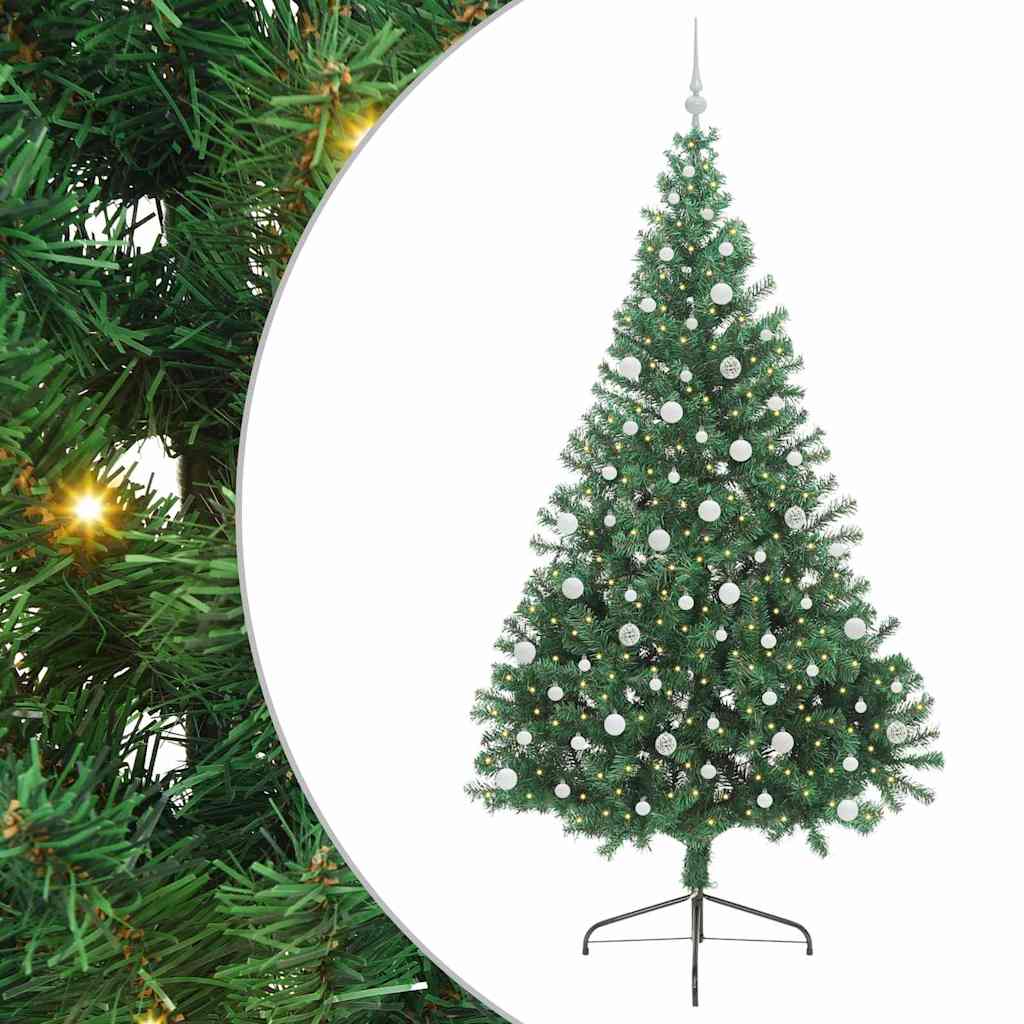Artificial Pre-lit Christmas Tree Green 240 cm PVC