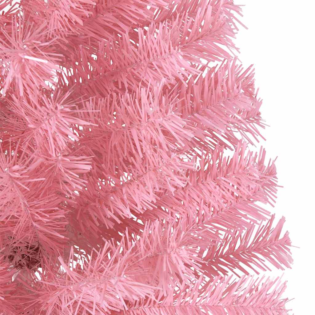 Artificial Pre-lit Christmas Tree Pink 240 cm PVC