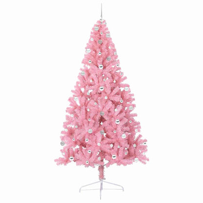 Artificial Pre-lit Christmas Tree Pink 240 cm PVC