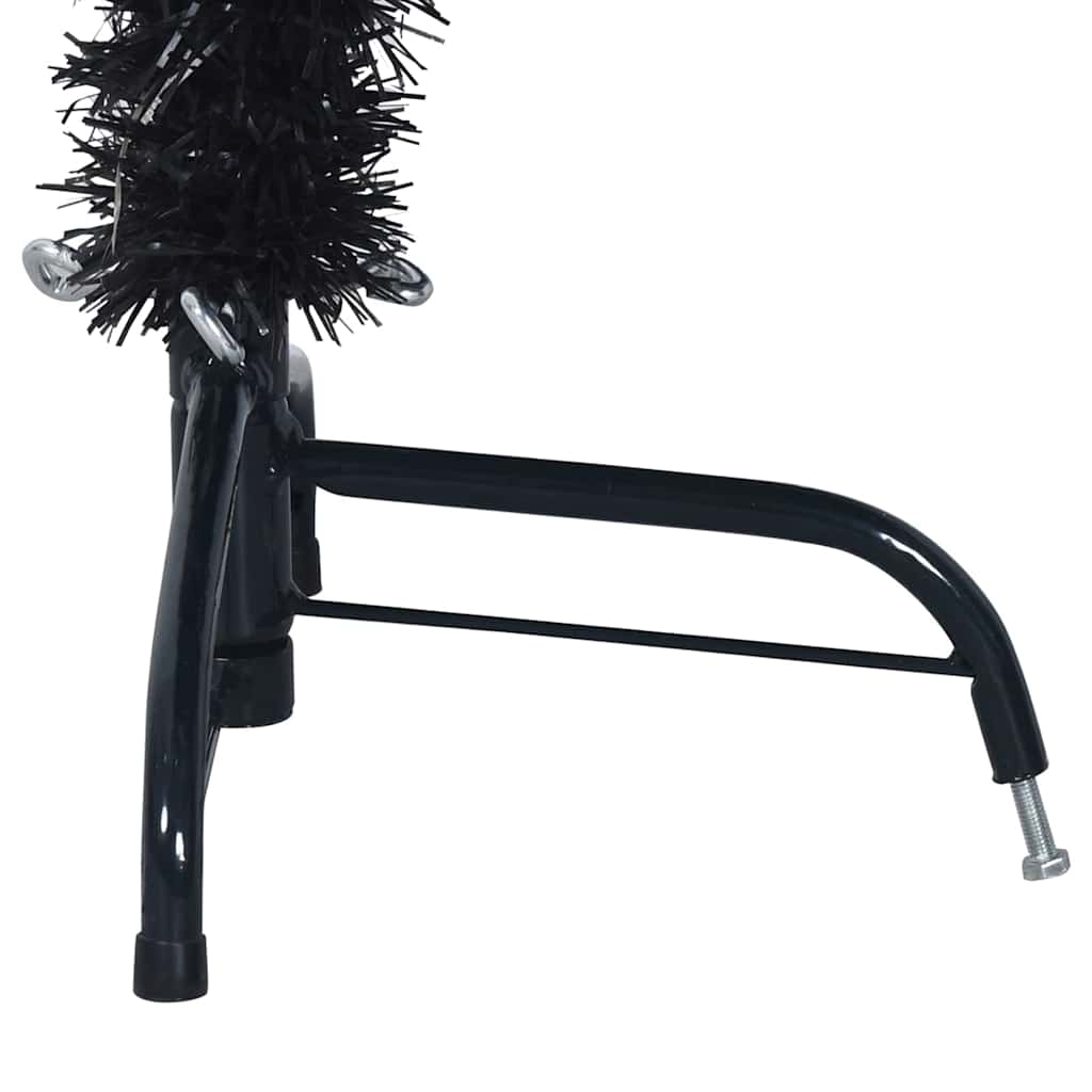 Artificial Pre-lit Christmas Tree Black 150 cm PVC