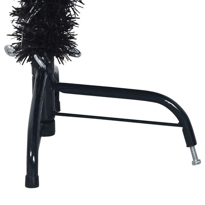 Artificial Pre-lit Christmas Tree Black 150 cm PVC