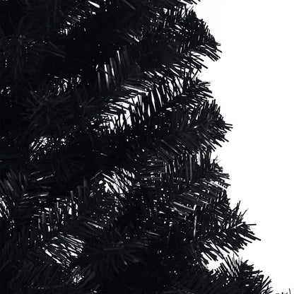Artificial Pre-lit Christmas Tree Black 180 cm PVC