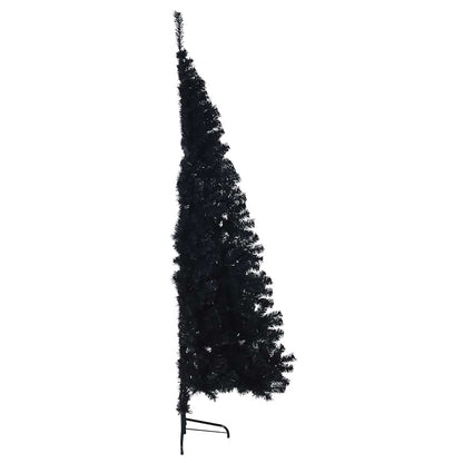 Artificial Pre-lit Christmas Tree Black 180 cm PVC