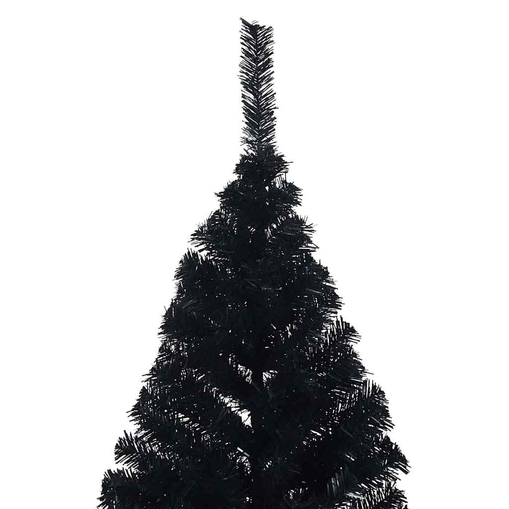 Artificial Pre-lit Christmas Tree Black 210 cm PVC
