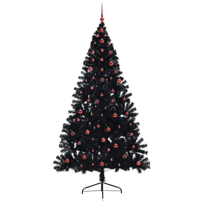 Artificial Pre-lit Christmas Tree Black 240 cm PVC