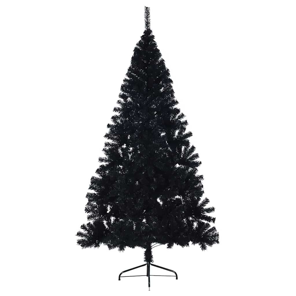 Artificial Pre-lit Christmas Tree Black 240 cm PVC